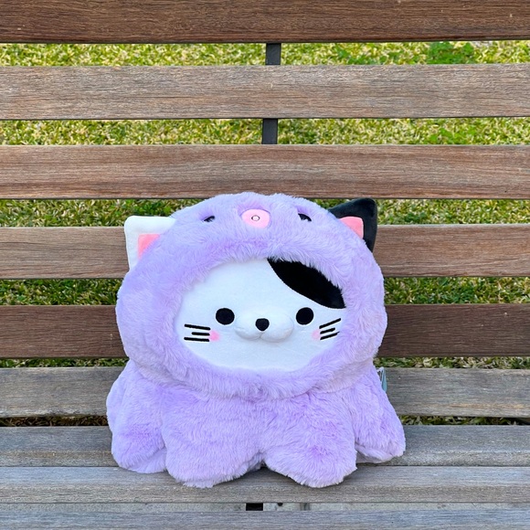 Cute 14" Takashoji 3C Cat In Purple Lavender Octopus Costume Plush NWT - Picture 1 of 4